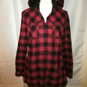 NWOT buffalo plaid shirt jacket hoodie